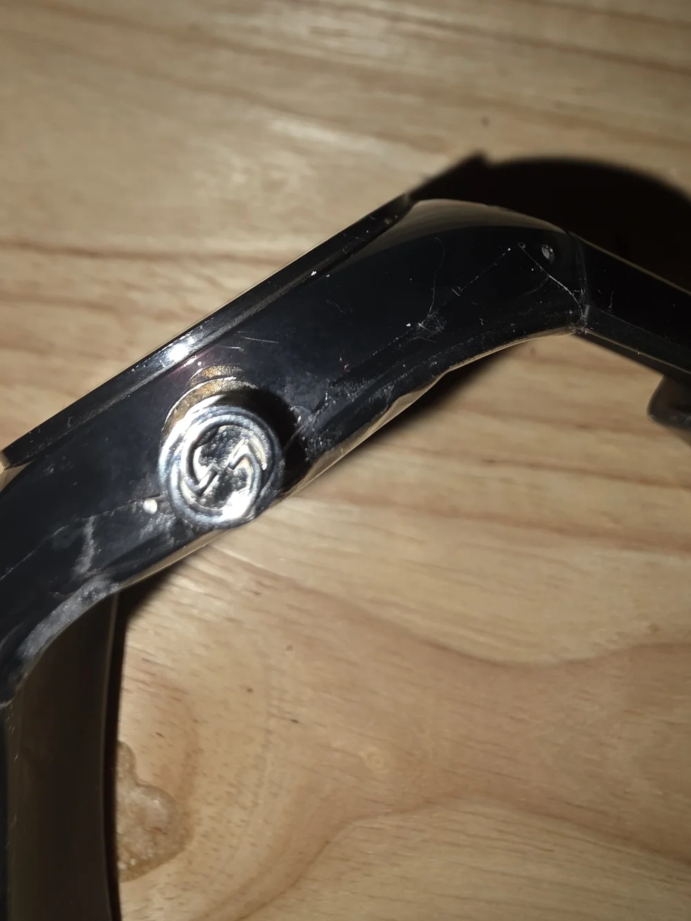 Gucci Black and Gray Watch with Red Second Hand and White Markers